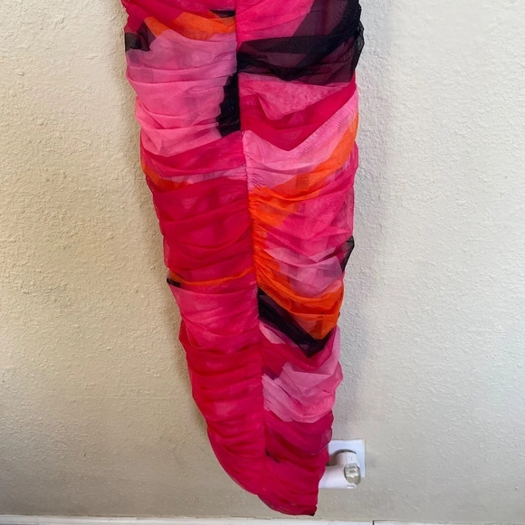 HOUSE OF CB 'Sasha' Multicoloured Strapless Ruched‎ Midi Dress/Size XS NWOT - Picture 11 of 16